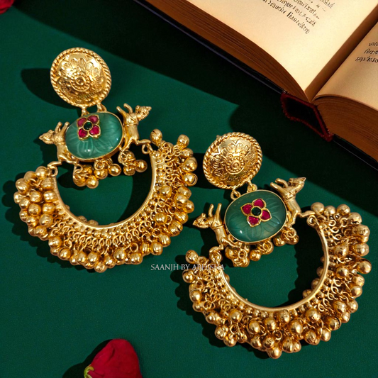 Meera Brass Ghungroo Jhumka
