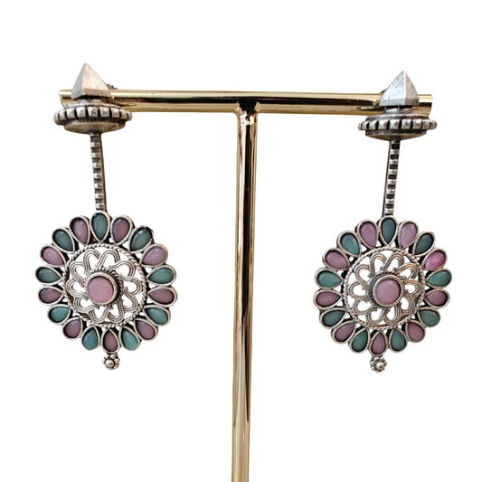 Tarini Oxidised Silver Earrings