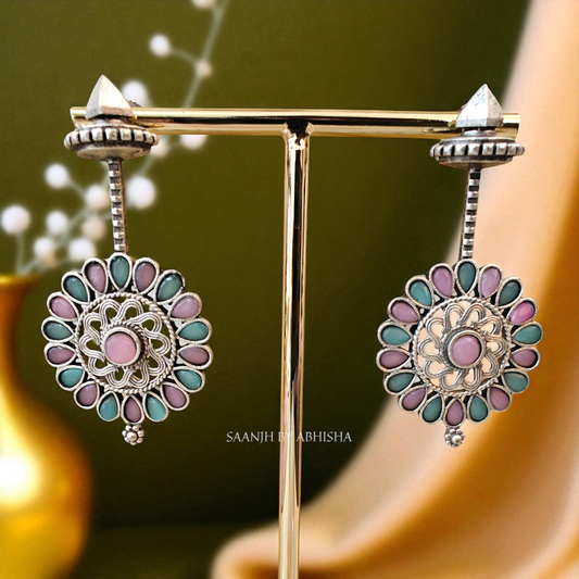 Tarini Oxidised Silver Earrings