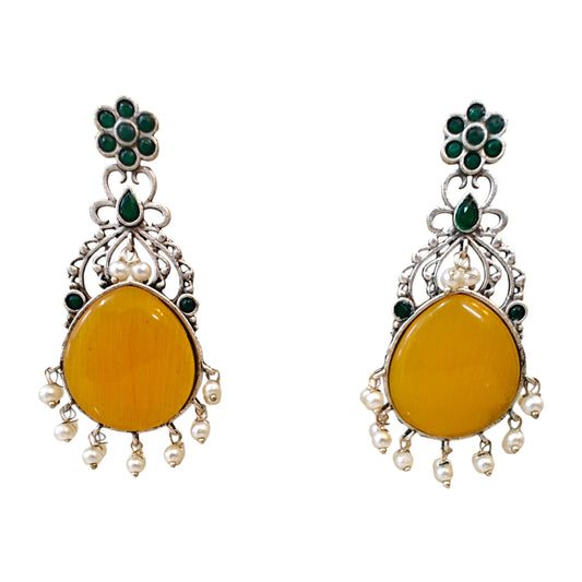 Kanira Oxidised Silver Earrings