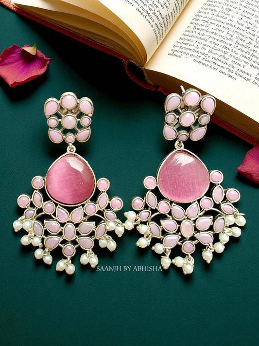 Ridhima Royal Oxidised Silver Earrings