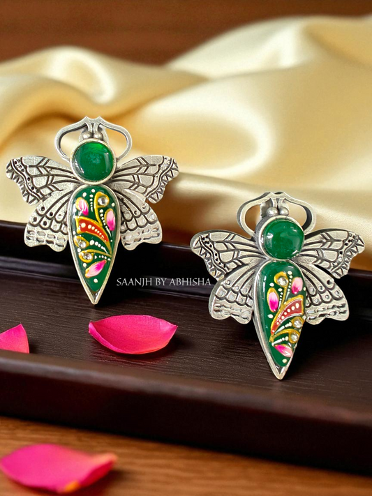 Mayura Royal Oxidised Handpainted Earrings