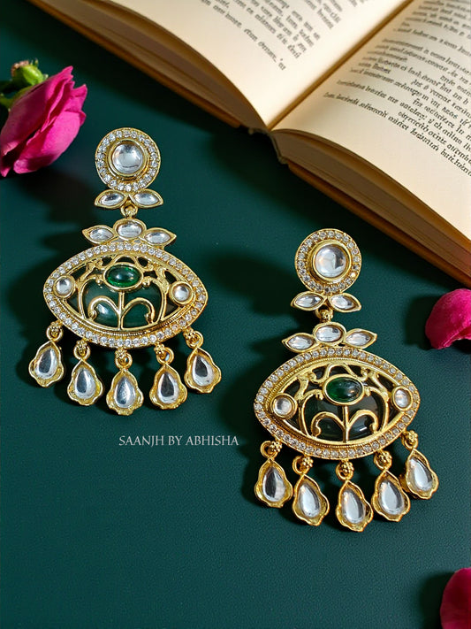 Royal Emerald Glow Pachi Kundan Earrings