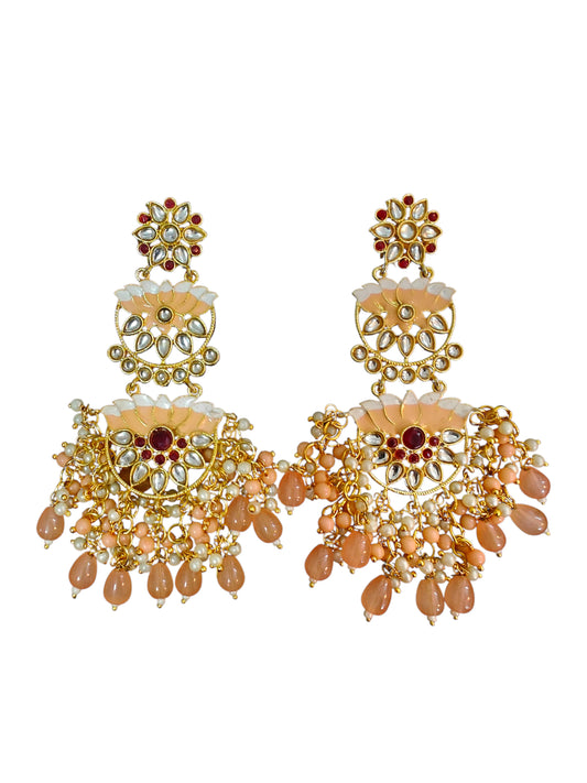 Sunset Bloom Kundan Jhumkas