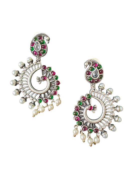 Rajsi Pearl Spiral Earrings
