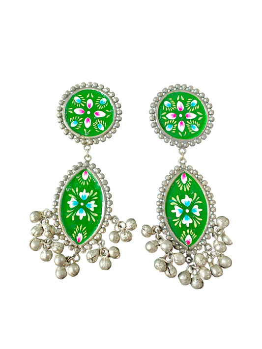 Mehendi Bloom Handpainted Earrings