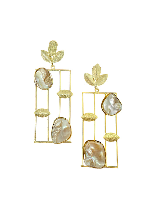 Golden Grace Mother of Pearl Earrings