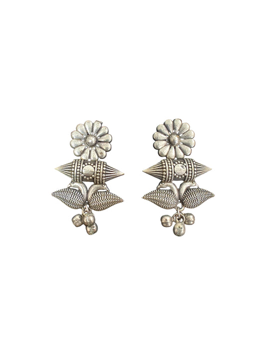 Royal Silver Blossom Earrings