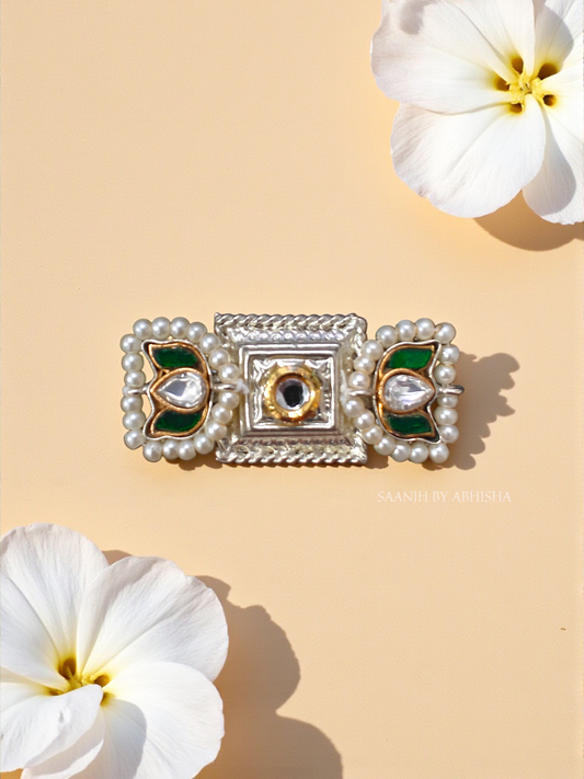 Meera Pacchi Kundan Silver Replica Ring