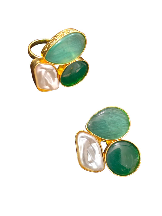 Nayab Mother of Pearl & Stone Ring