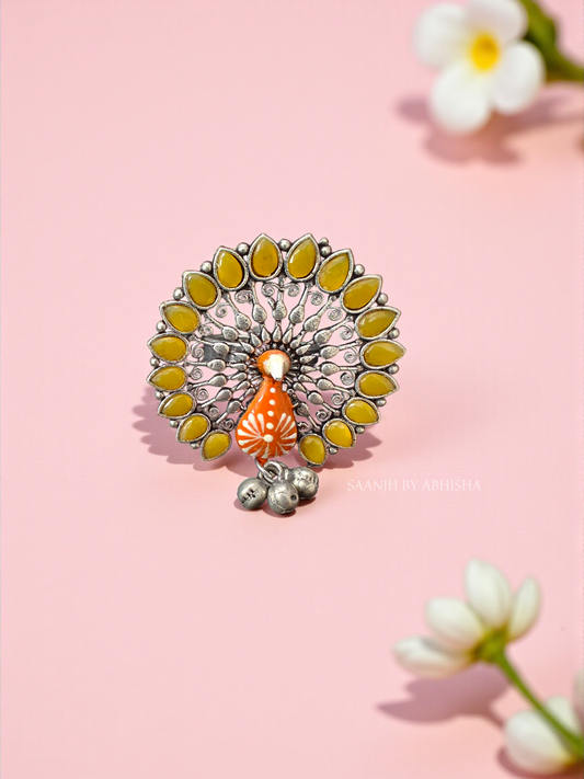 Mayuri Handpainted Silver Replica Ring