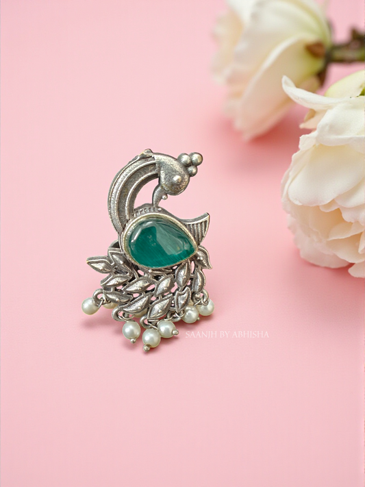 Mayuri Green Silver Replica Ring