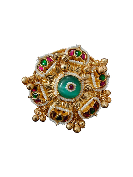 Samriddhi Pachi Kundan Golden Ring