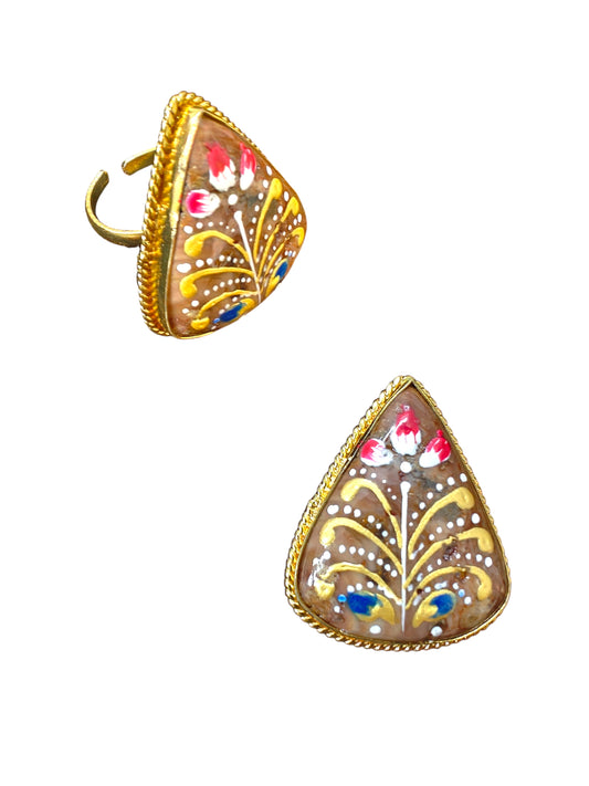 Padmika Handpainted Golden Ring