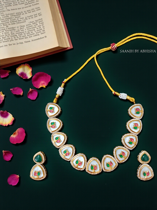 Royal Pachi Kundan Stone Work Necklace Set