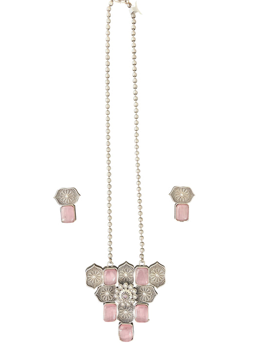 Silver Replica Matar Mala with Stone Detailing