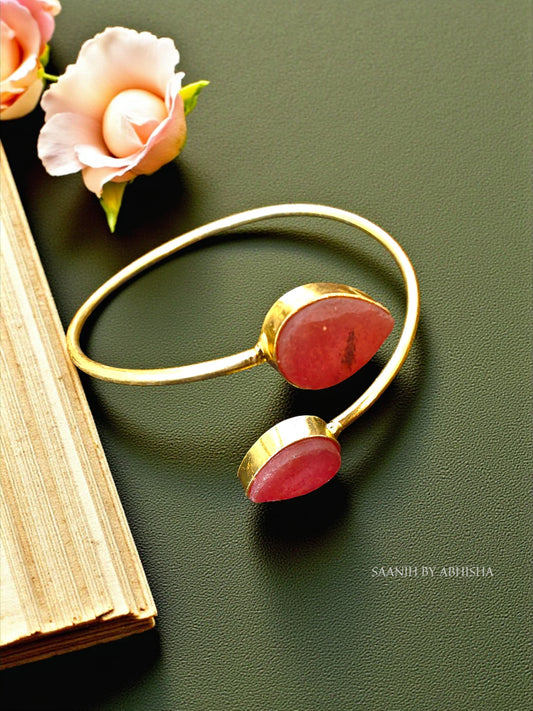 Inaaya Rose Quartz Open Bracelet