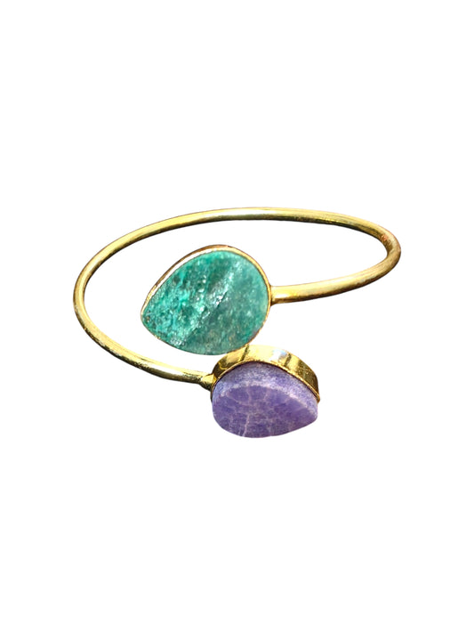 Aarvah Dual Stone Open Bracelet