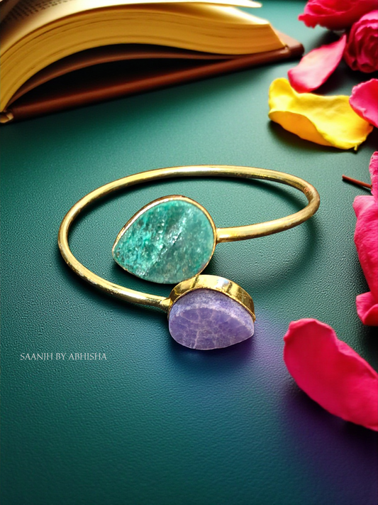 Aarvah Dual Stone Open Bracelet