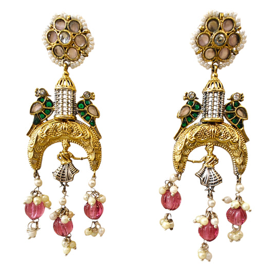 Mayuri Dual Tone Oxidised Earrings