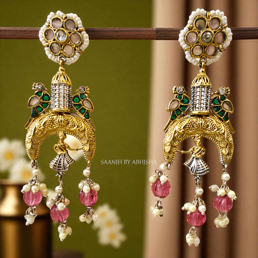 Mayuri Dual Tone Oxidised Earrings