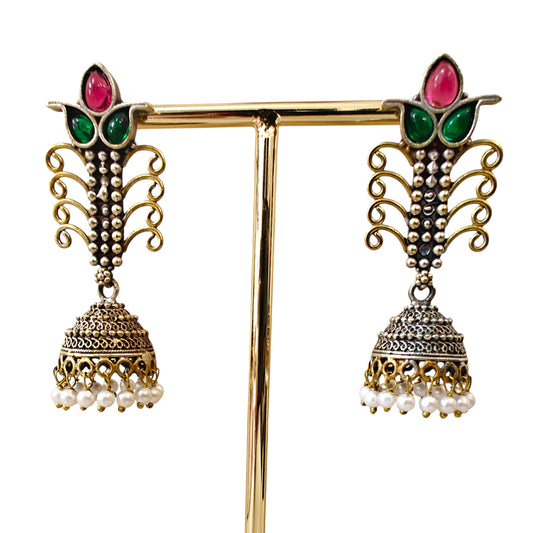 Vilina Dual Tone Oxidised Jhumka
