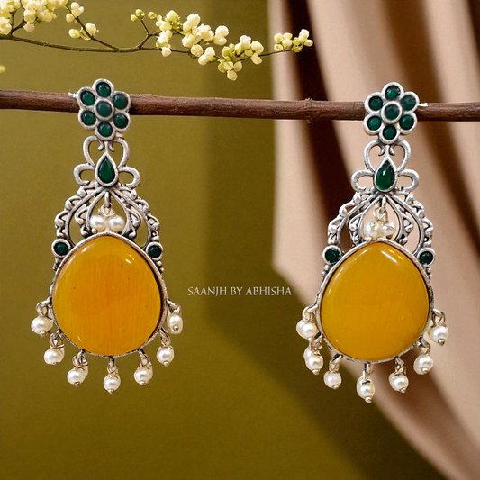 Kanira Oxidised Silver Earrings