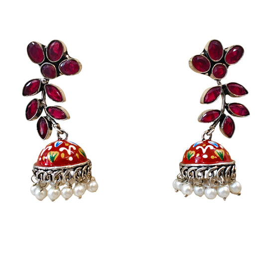 Ruhani Handpainted Oxidised Earrings