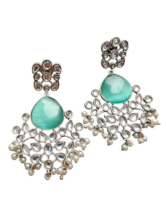 Aahana Royal Oxidised Silver Earrings