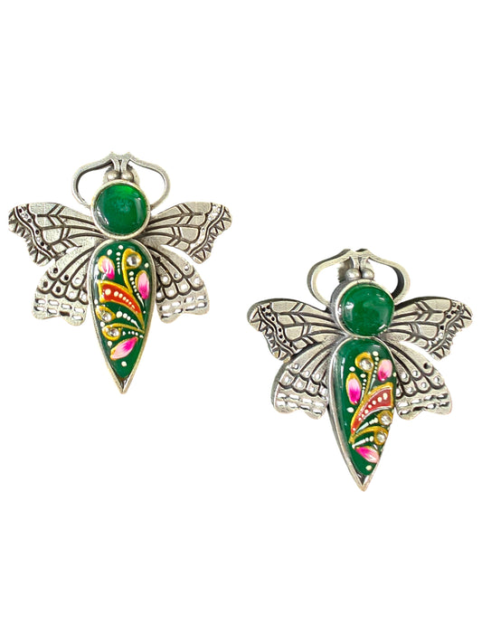 Mayura Royal Oxidised Handpainted Earrings