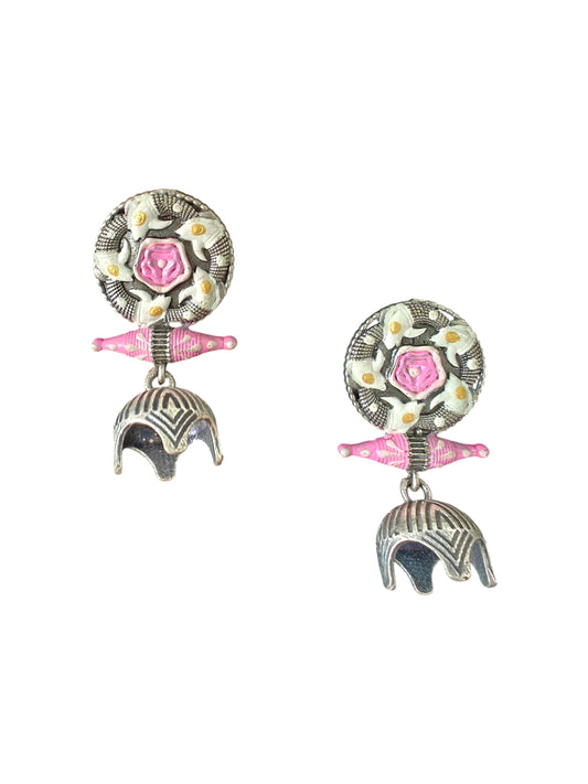 Padma Royal Oxidised Handpainted Earrings