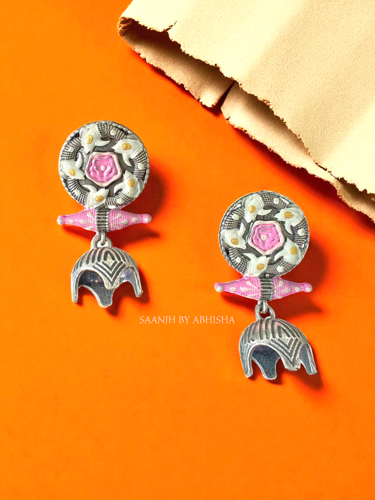 Padma Royal Oxidised Handpainted Earrings