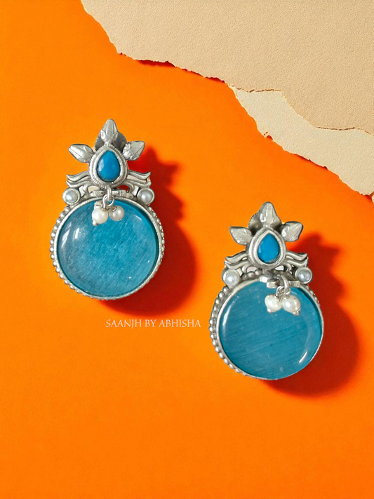 Nilima Royal Oxidised Silver Earrings