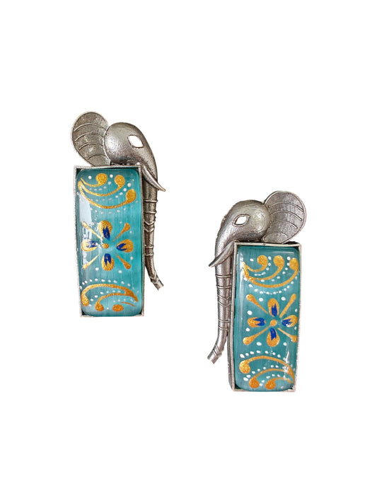 Gajlakshmi Royal Oxidised Handpainted Earrings