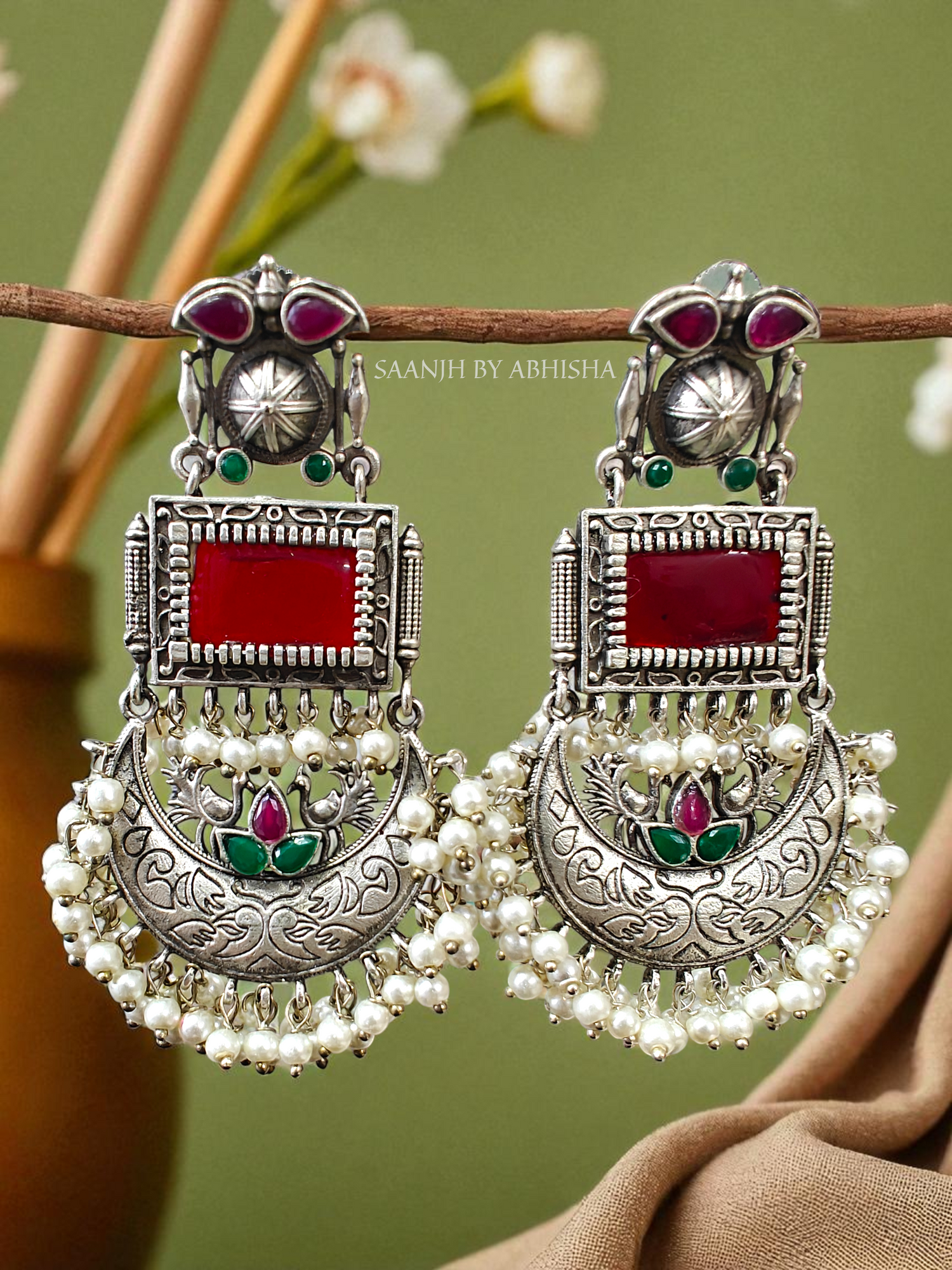 Silver Oxidised Earrings