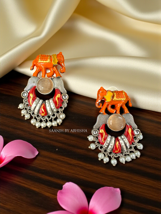 Gajraj Splendor Handpainted Earrings