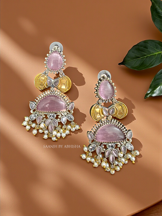 Samaira Oxidised Dual Tone Earrings