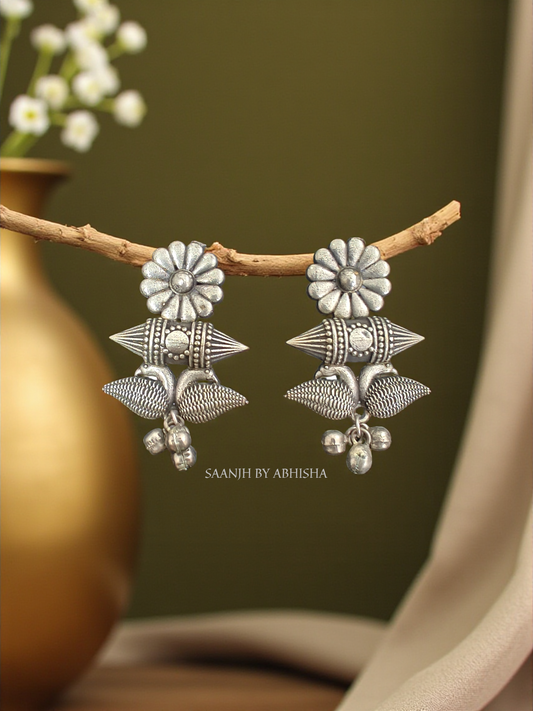 Royal Silver Blossom Earrings