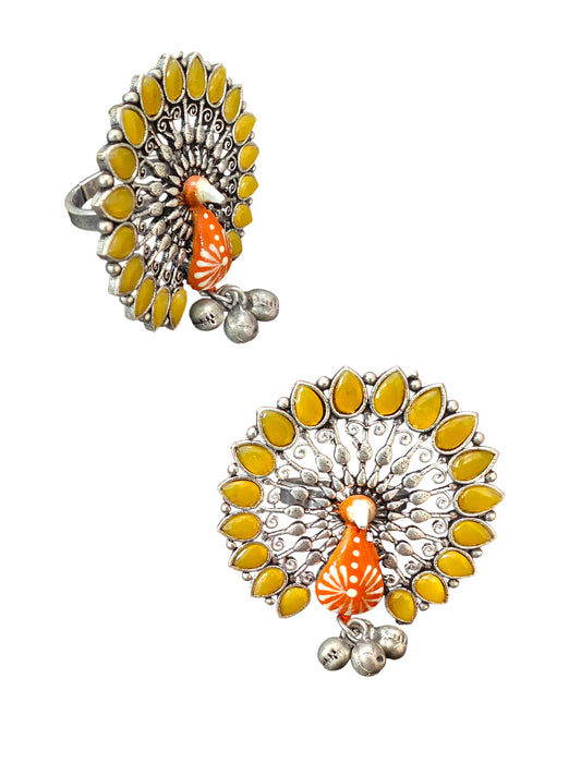 Mayuri Handpainted Silver Replica Ring