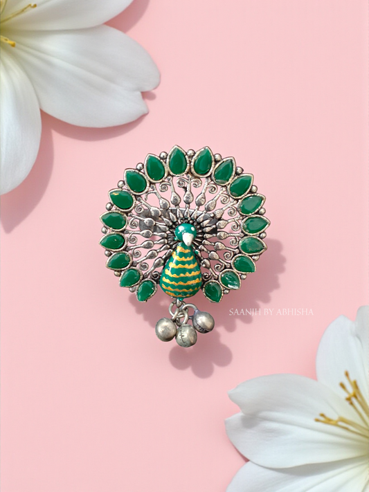 Morni Handpainted Silver Replica Ring