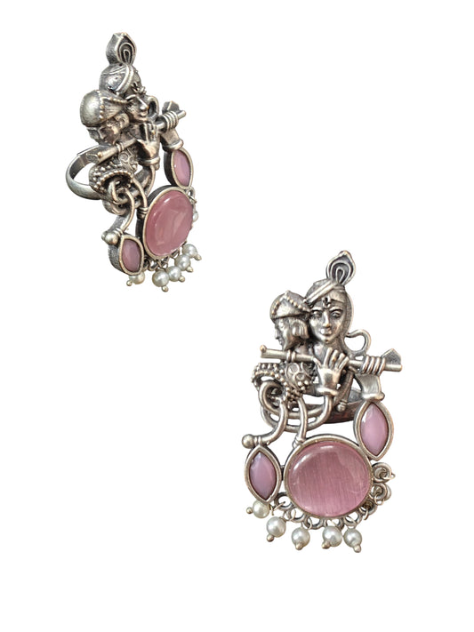 Radha Krishna Silver Replica Ring