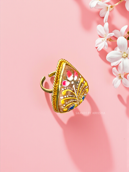 Padmika Handpainted Golden Ring