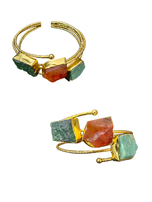 Zayra Raw Stone Statement Cuff Bracelet