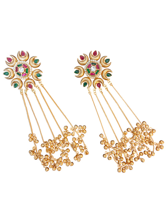 Devanshi Royal Pachi Kundan Kashmiri Jhumka