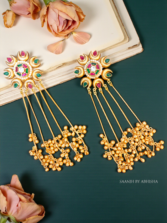 Devanshi Royal Pachi Kundan Kashmiri Jhumka