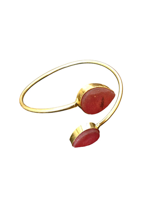 Inaaya Rose Quartz Open Bracelet