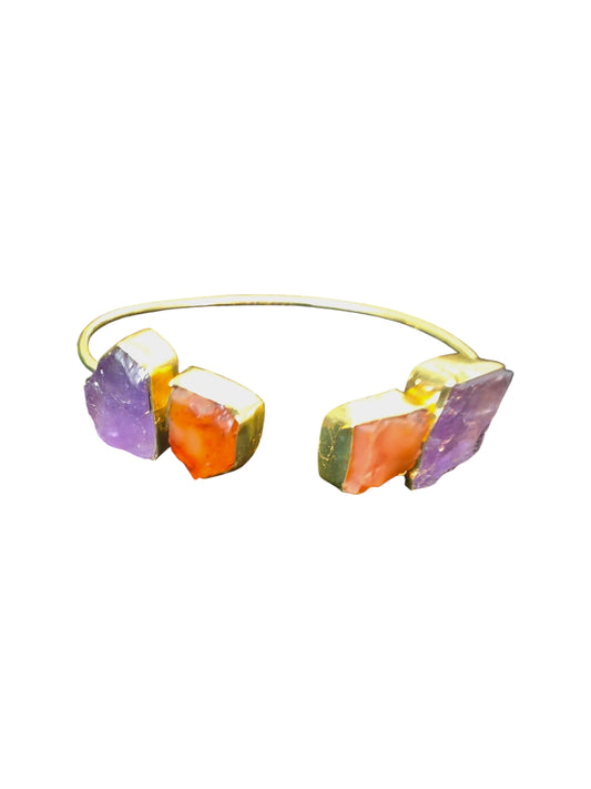 Aanya Dual Tone Stone Cuff Bracelet